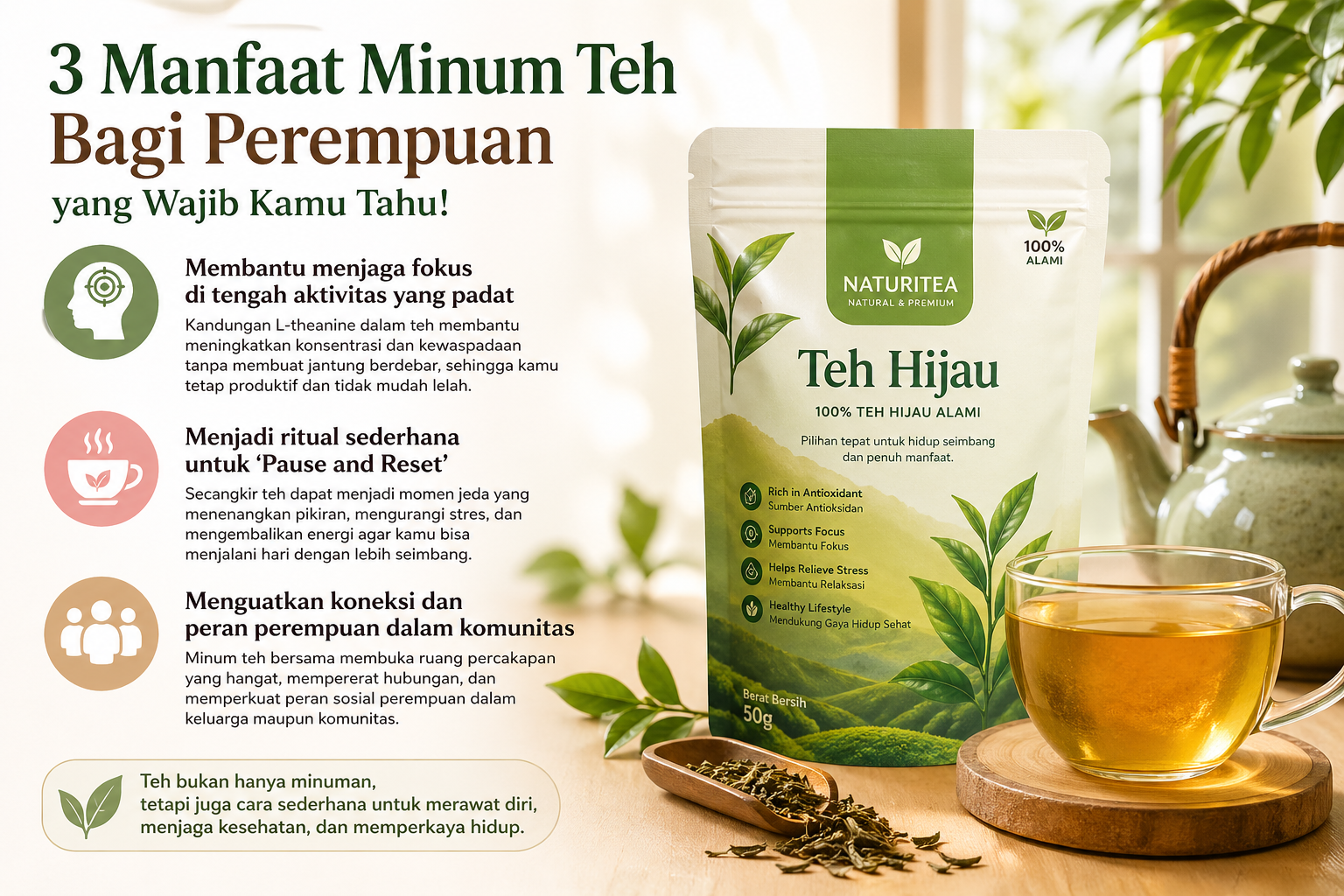3 Manfaat Minum Teh bagi Perempuan untuk Hidup Lebih Seimbang dan Produktif