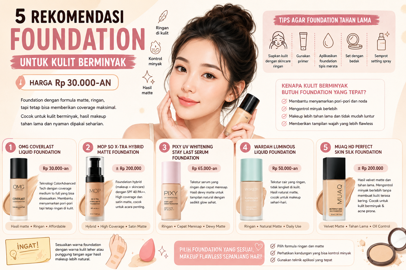 Foundation Matte yang Cocok untuk Kulit Berminyak dan Tetap Nyaman ...